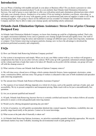 Orlando Junk Removing Answers Company: Tension-Cost-free Cleanup Designed Straig
