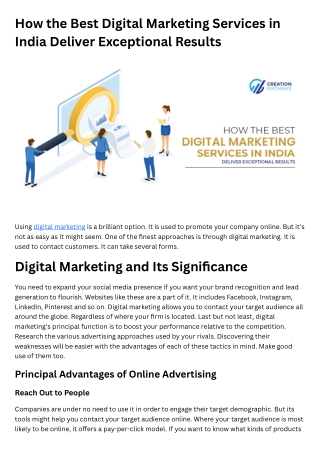 How the Best Digital Marketing Services in India Deliver Exceptional Results