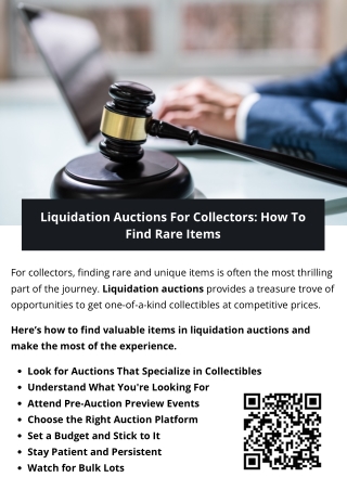 Liquidation Auctions For Collectors: How To Find Rare Items