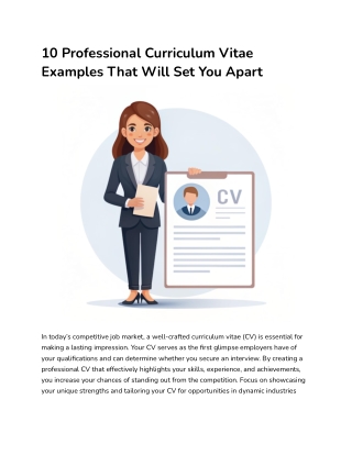 Professional CV Examples to Boost Your Career and Stand
