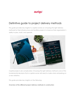 Definitive guide to project delivery methods