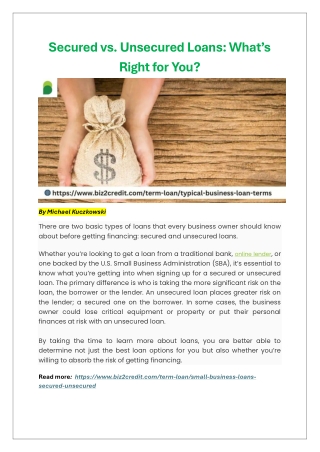 Secured and Unsecured Loans Simplified