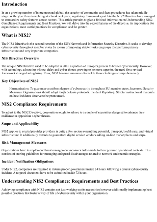 Understanding NIS2 Compliance: Requirements and Best Practices