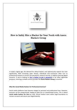 Rent A Black Hat Hacker | Aurora Hackers