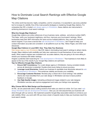 How to Dominate Local Search Rankings with Effective Google Map Citations