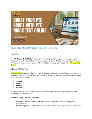 Boost Your PTE Score with PTE Mock Test Online