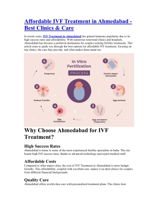 Affordable IVF Treatment in Ahmedabad - Best Clinics & Care