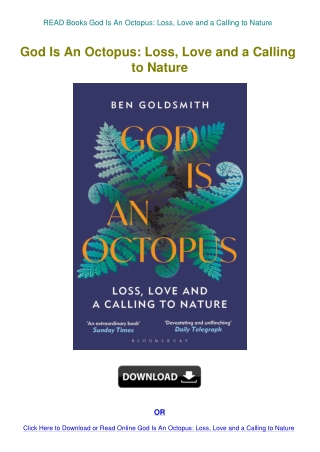 READ Books God Is An Octopus Loss  Love and a Calling to Nature