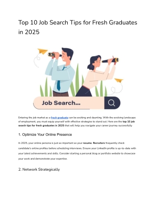 Top 10 Job Search Tips for Fresh Graduates in 2025