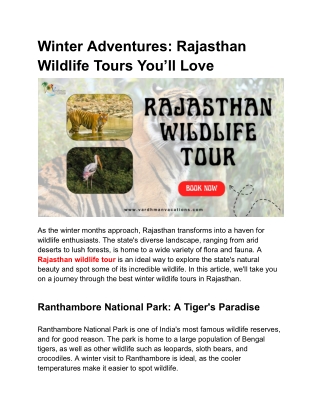 Winter Adventures_ Rajasthan Wildlife Tours You’ll Love - Google Docs