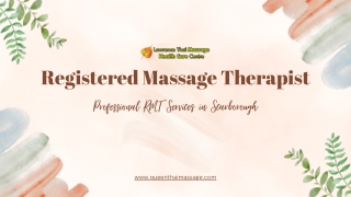 Registered Massage Therapist: Professional RMT Services in Scarborough