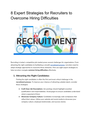 8 Expert Strategies for Recruiters to Overcome Hiring Difficulties