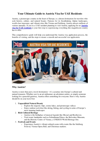 Your Ultimate Guide to Austria Visa for UAE Residents