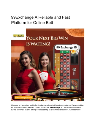 99 Exchange ID A Reliable and Fast Platform for Online Bett