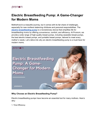 Electric Breastfeeding Pump_ A Game-Changer for Modern Moms