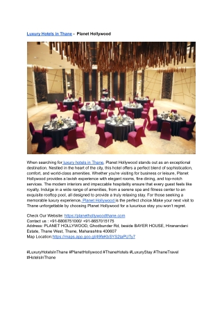 Luxury Hotels in Thane -  Planet Hollywood