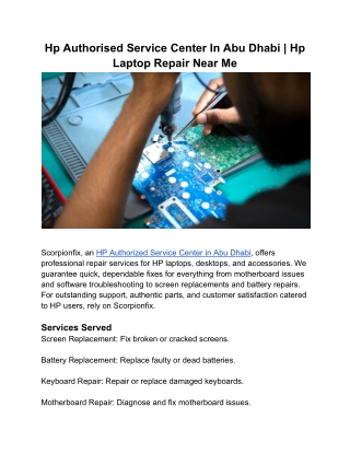 Hp Authorised Service Center In Abu Dhabi _ Hp Laptop Repair Near Me