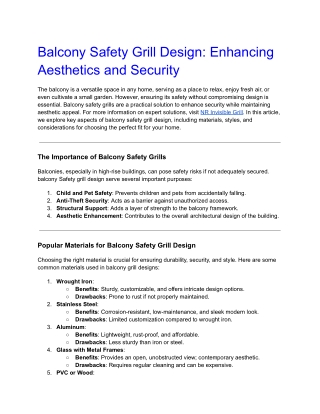 Balcony Safety Grill Design_ Enhancing Aesthetics and Security
