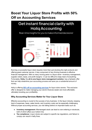 Boost Your Liquor Store Profits with 50% Off on Accounting Services