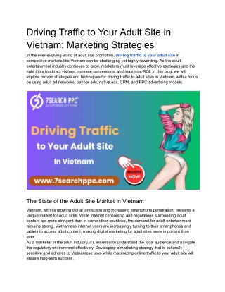Driving Traffic to Your Adult Site in Vietnam_ Marketing Strategies