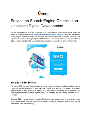 Service on Search Engine Optimization: Unlocking Digital Development