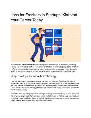 Jobs for Freshers in Startups_ Kickstart Your Career Today