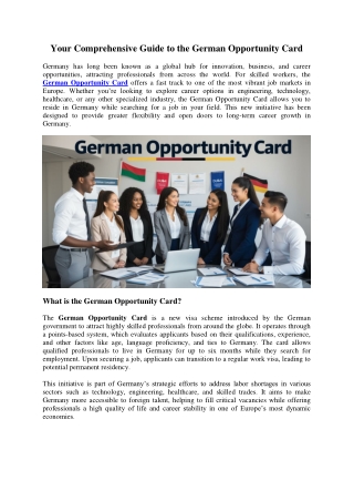 Your Comprehensive Guide to the German Opportunity Card