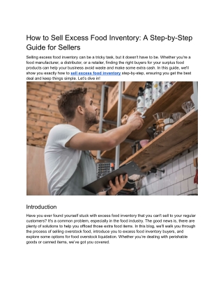 How to Sell Excess Food Inventory_ A Step-by-Step Guide for Sellers