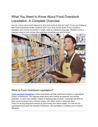 What You Need to Know About Food Overstock Liquidation_ A Complete Overview