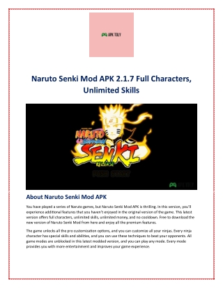 Naruto Senki Mod APK 2.1.7 Full Characters, Unlimited Skills