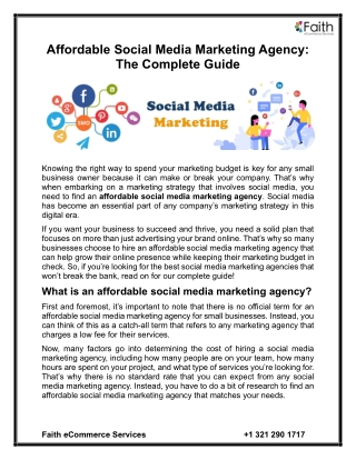 Affordable Social Media Marketing Agency: The Complete Guide