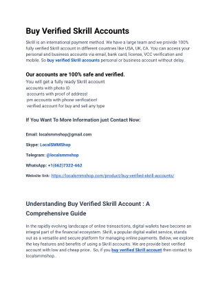 Top 05 Sites To Buy Verified Skrill Accounts In This Year