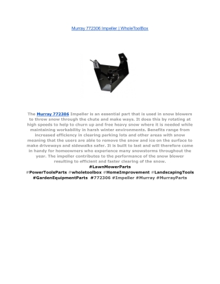 Murray 772306 Impeller _ WholeToolBox