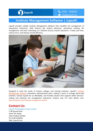 Institute Management Software-Jupsoft