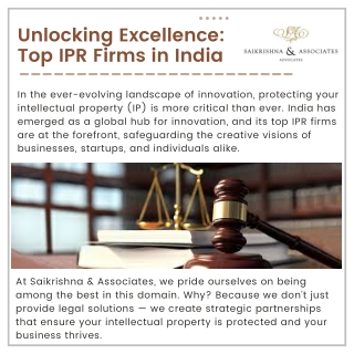 Unlocking Excellence: Top IPR Firms in India