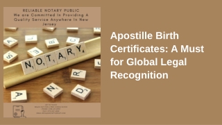 Apostille Birth Certificates A Must for Global Legal Recognition