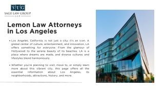 Lemon Law Attorneys in Los Angeles - Sage Law Group LLP