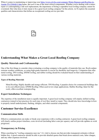 “What Makes a Great Local roofing company?”