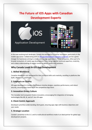 The Future of iOS Apps with Canadian Development Experts