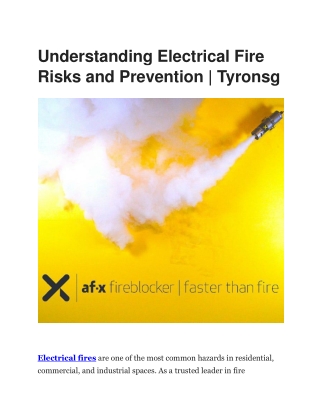 Prevent Electrical Fire Hazards with Tyron Singapore