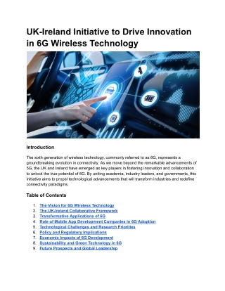 UK-Ireland Initiative to Drive Innovation in 6G Wireless Technology