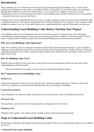 “Understanding Local Building Codes Before Starting Your Project”