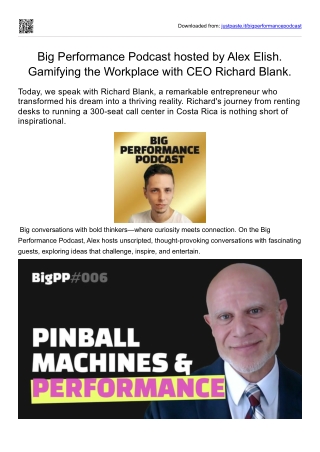 Big Performance Podcast guest Richard Blank Costa Ricas Call Center