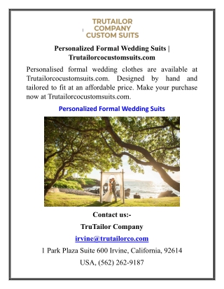 Personalized Formal Wedding Suits Trutailorcocustomsuits