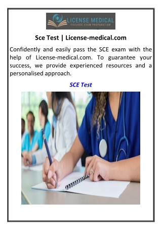 Sce Test | License-medical.com