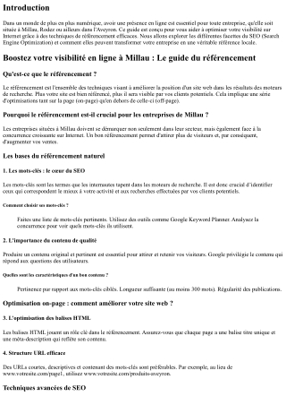 Boostez votre visibilité en ligne à Millau : Le guide du référencement