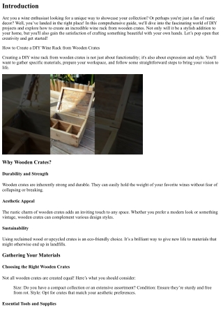 “How to Create a DIY Wine Rack from Wooden Crates”