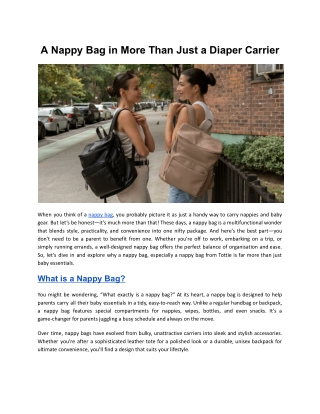 A Nappy Bag in More Than Just a Diaper Carrier