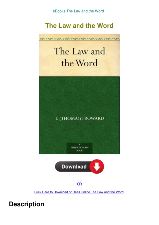 eBooks The Law and the Word