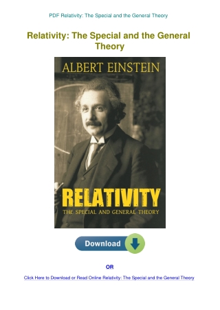 PDF Relativity The Special and the General Theory